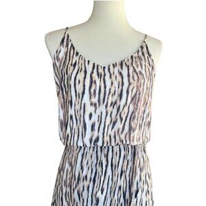 Tart Womens Leopard Spaghetti Straps Asymmetrical Wrap Mini Dress Size XS